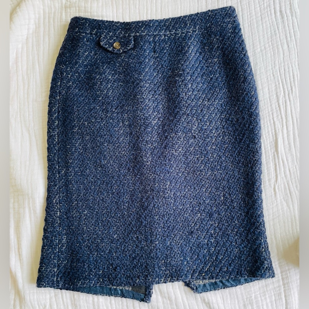J. Crew Navy Tweed No. 2 Pencil Skirt - Picture 1 of 11